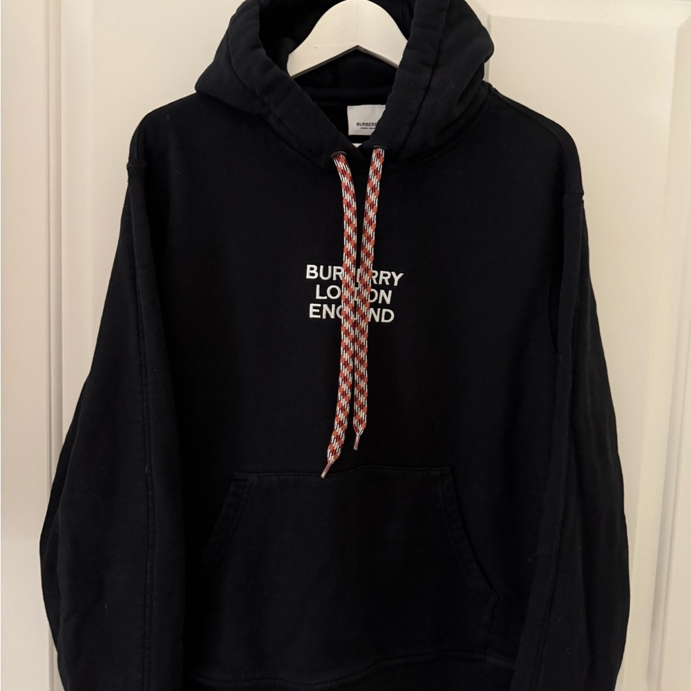 Burberry Black Hoodie with Red Accents